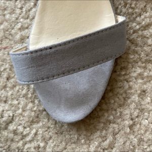 Gray suede sandals size 39 (8) 2 inch heel